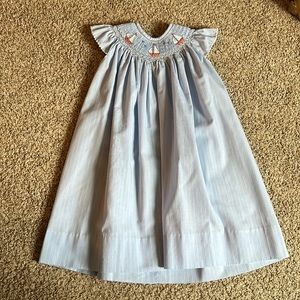 Smocked sailboats dress Size 3